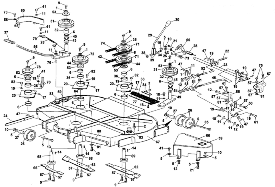 48" Contra-Rotating Cutter Deck Part No. 8858