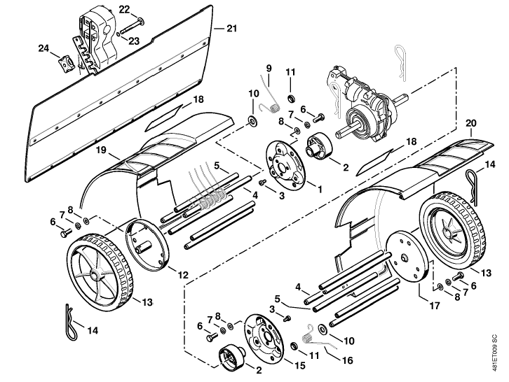 Stihl MF-MM Dethatcher Attachment (MF-MM) Parts Diagram, Dethatcher MF-MM
