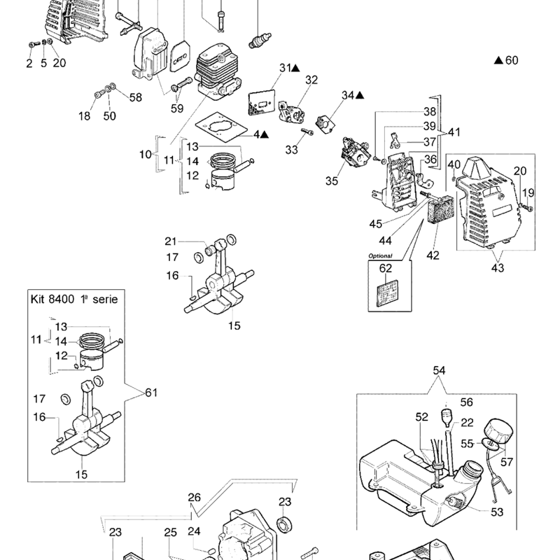 Funco Exploded View Efco 8400 (2010) Parts Diagram, Page 1