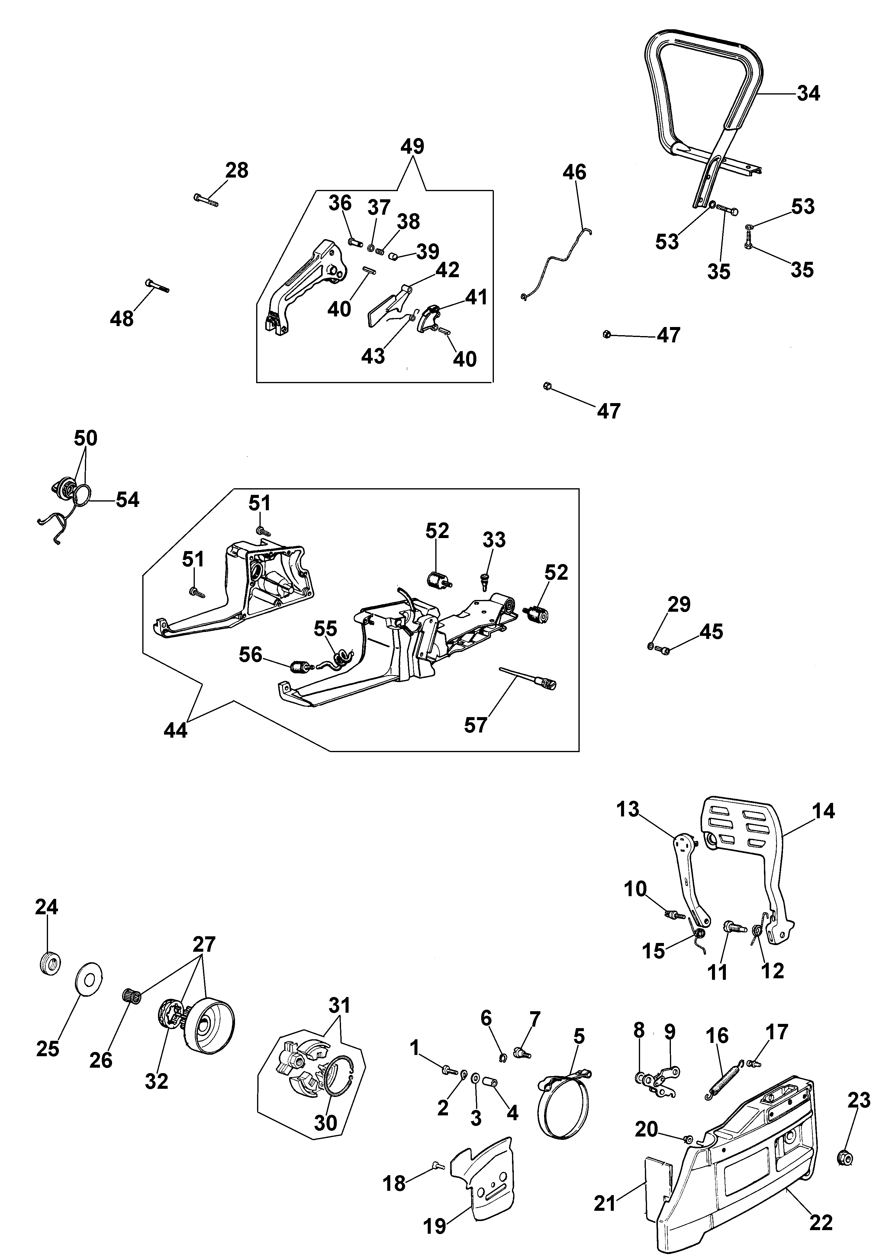 Fuel tank and clutch assy