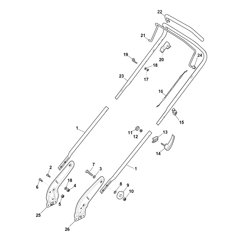 ATCO (New From 2012) LINER 16 (2017) (2017) Parts Diagram, Handle, Upper Part