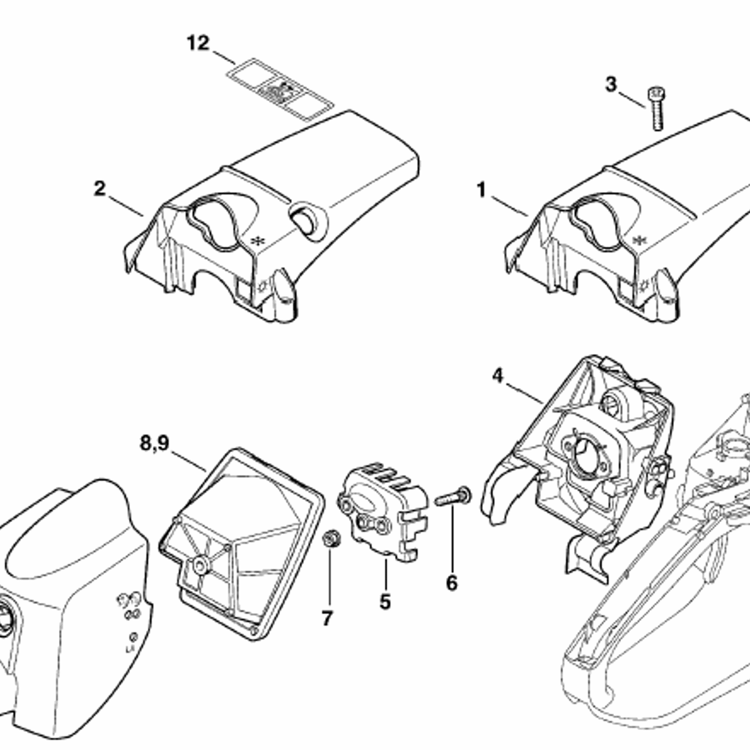 Stihl MS 270 Chainsaw (MS270) Parts Diagram, Shroud - Air filter