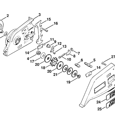 electric chainsaw sprocket gear replacement diagram