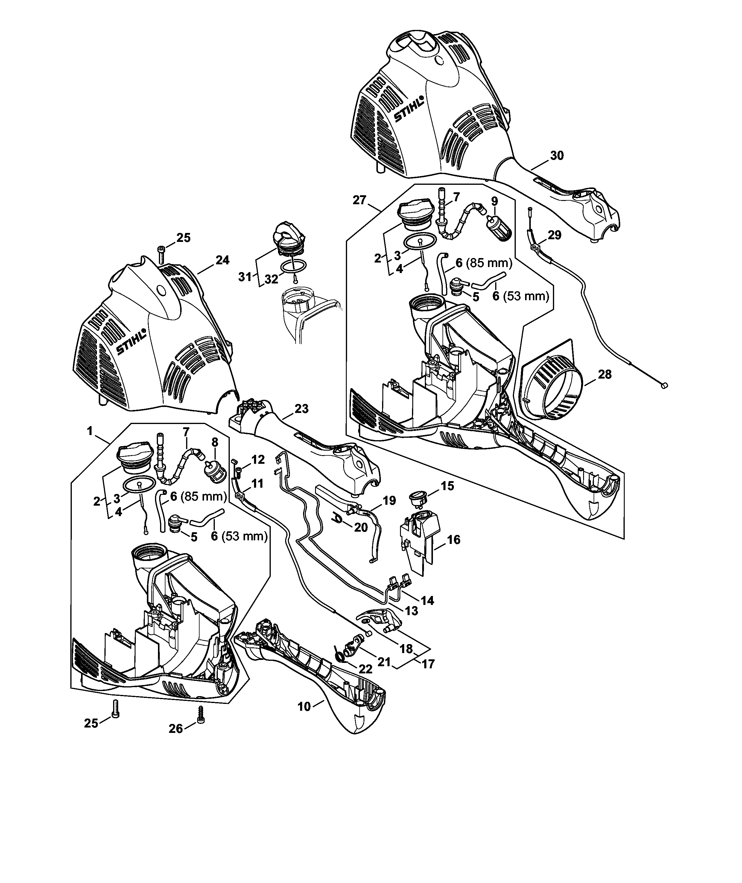 Engine Housing ( Loop Handle) KM 56 RC