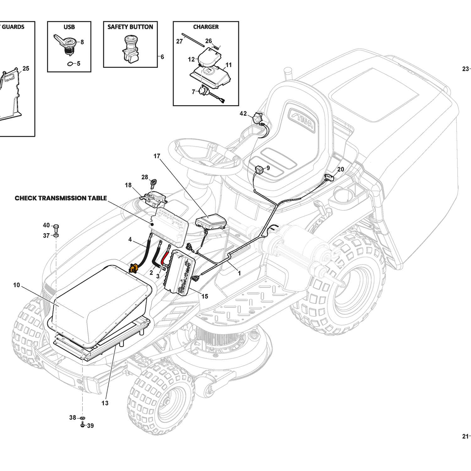 798e Stiga Estate 798e (2T2800481-ST1 (2025)) Parts Diagram, Electrical Parts