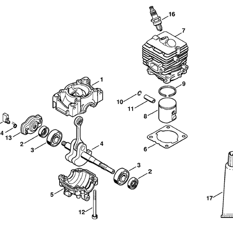 Stihl FS 56 BRUSHCUTTER (FS56C-EZ) Parts Diagram, Crankcase, Cylinder