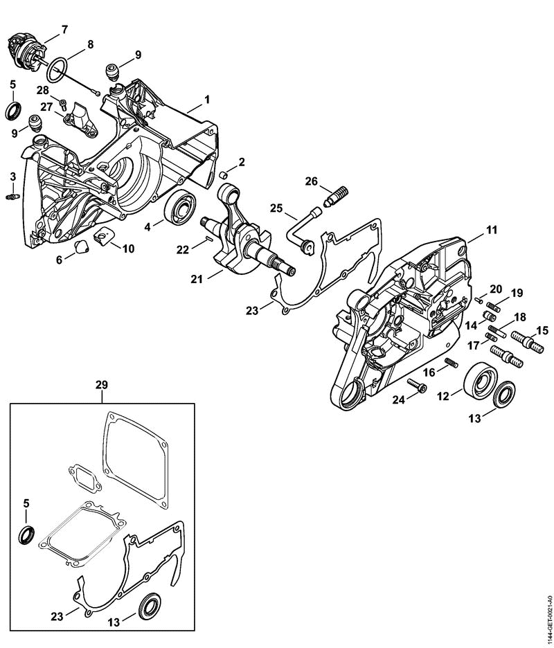 MS661-A CRANKCASE
