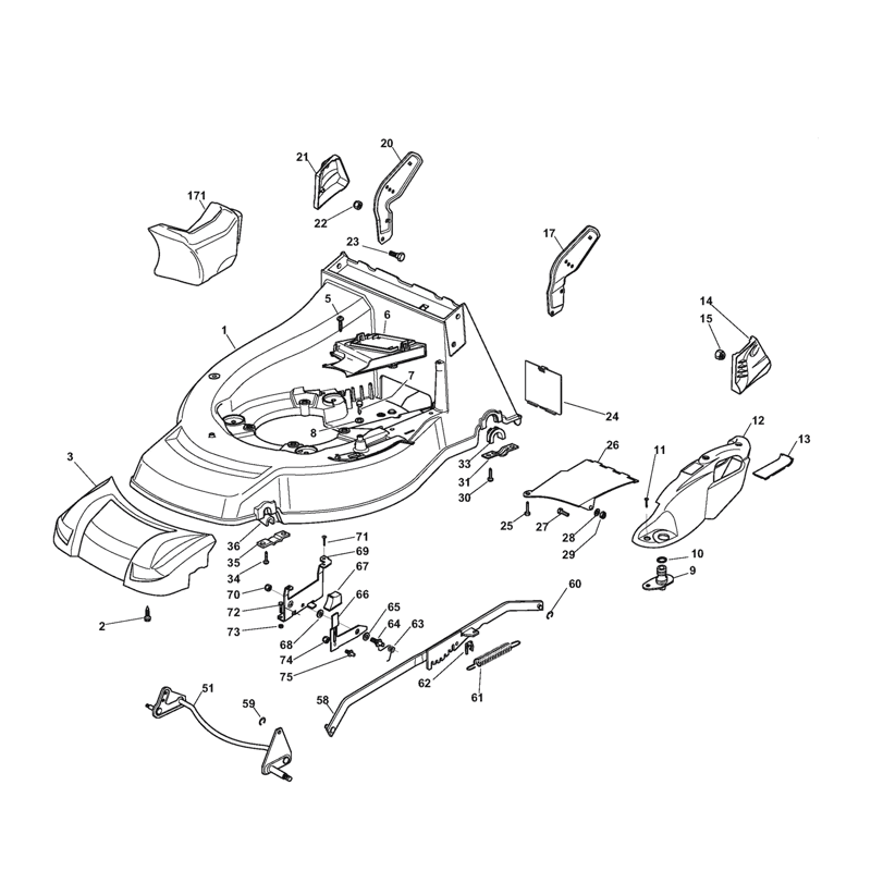 Castel / Twincut / Lawnking XA52MBS (2011) Parts Diagram, Page 1