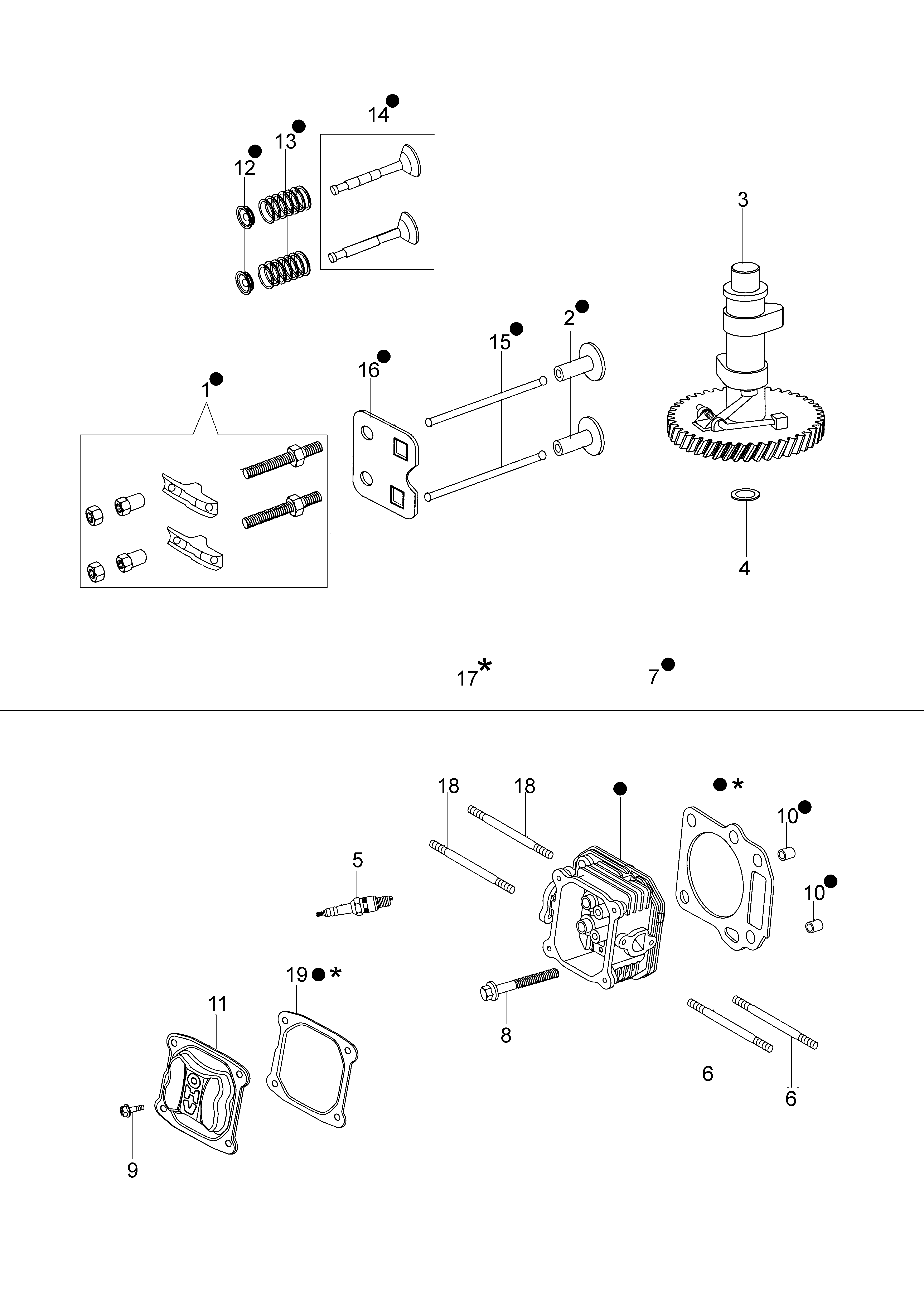 Cylinder head and valve