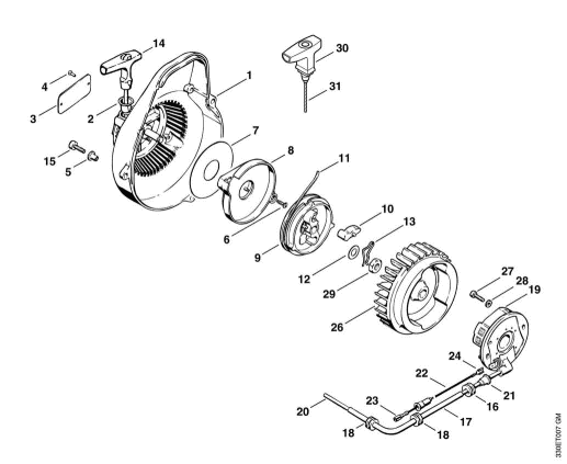 D-Rewind starter (Pawl)
