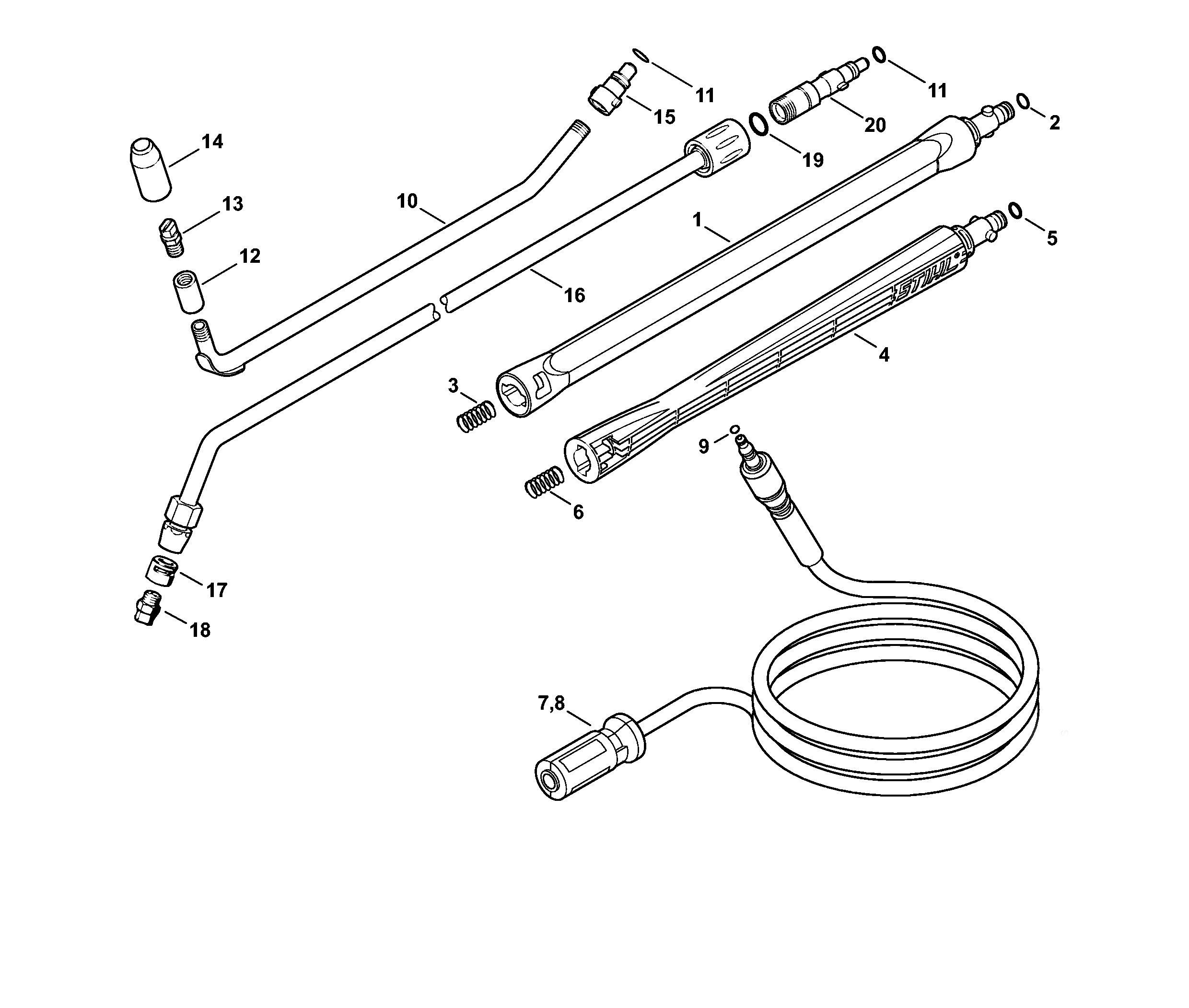 pray lance/wand, High-pressure hose # 06/2019