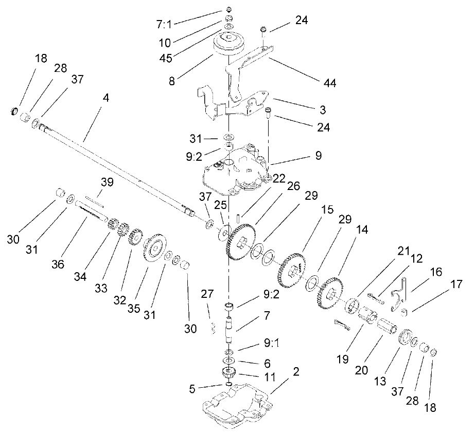 Gear Case Assembly No 110-2100