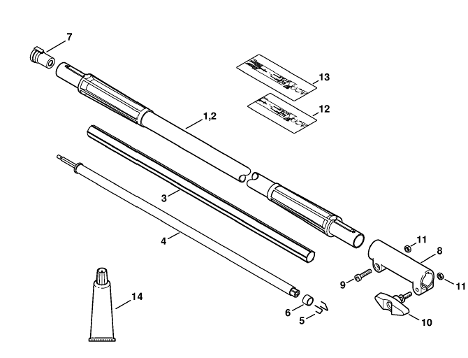 Carbon Drive tube extension HT-KM