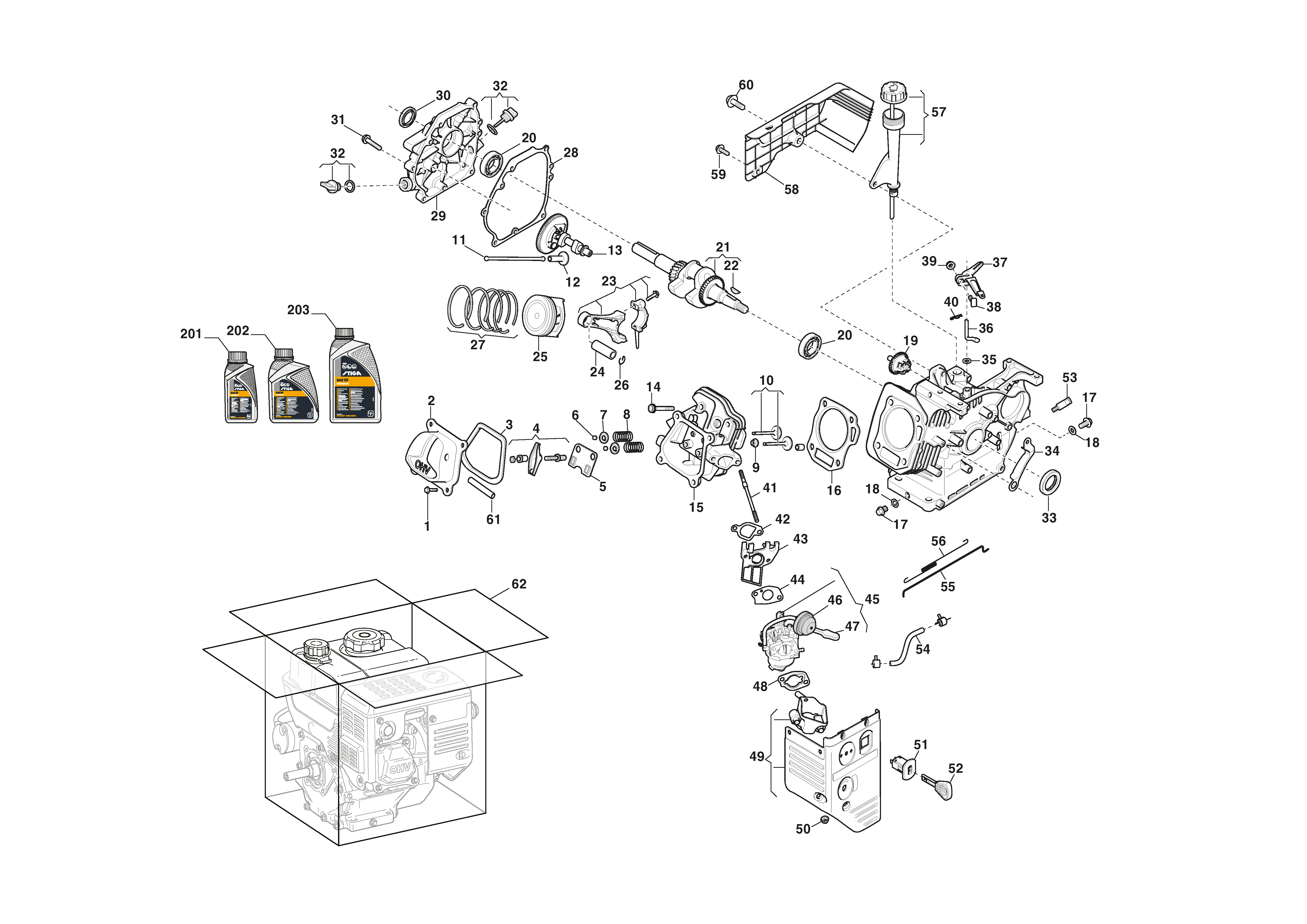  Piston, Crankshaft