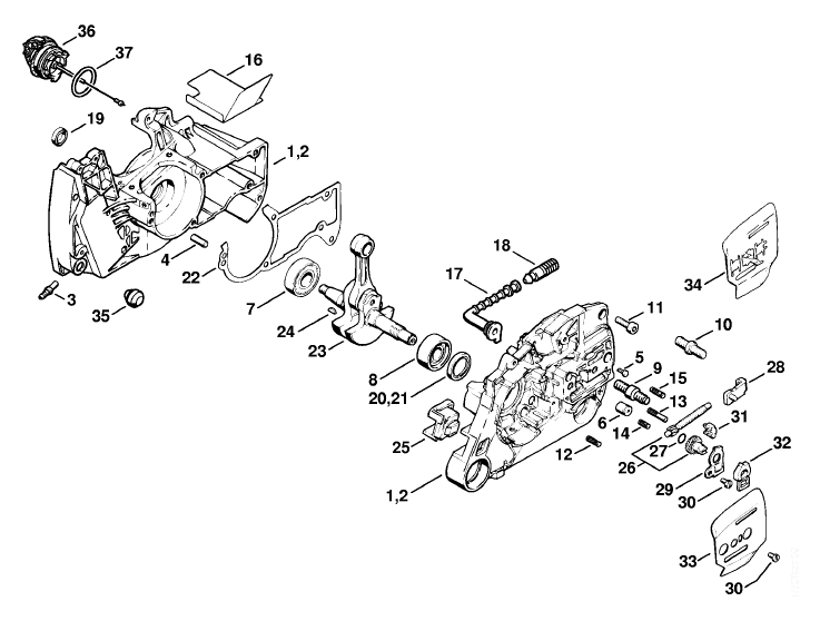 Stihl MS 440 Chainsaw (MS440 Z) Parts Diagram, Shroud