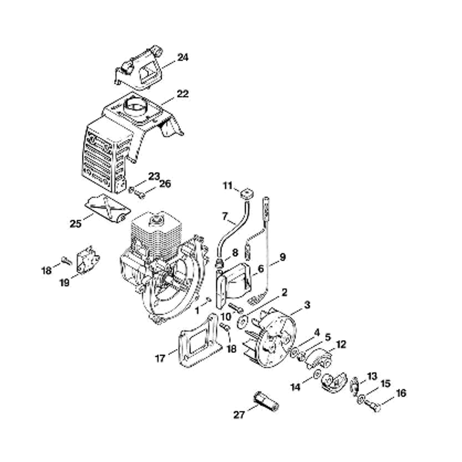 Stihl FS 56 BRUSHCUTTER (FS56) Parts Diagram, C-Ignition system, Clutch