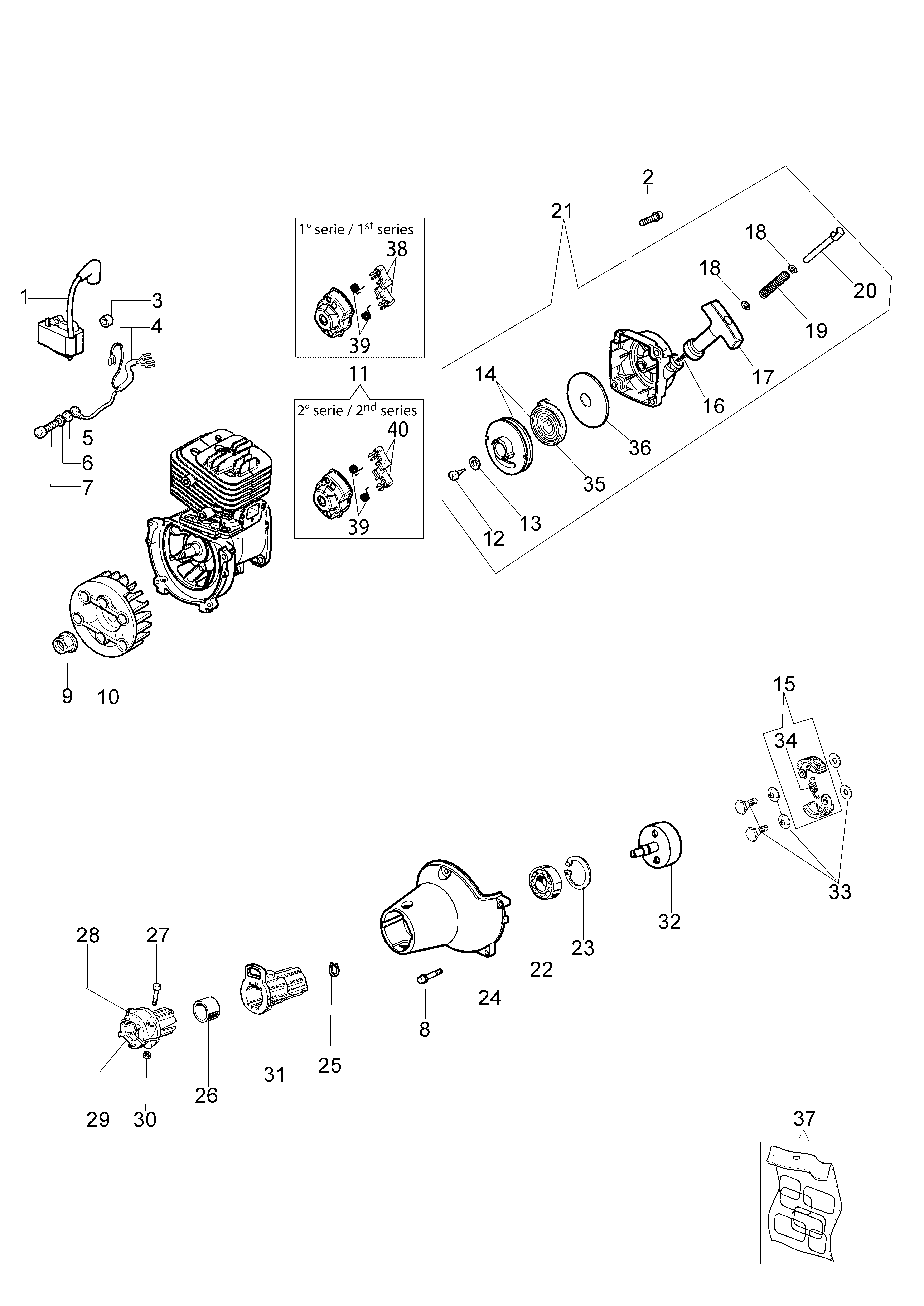 Starter assy and clutch