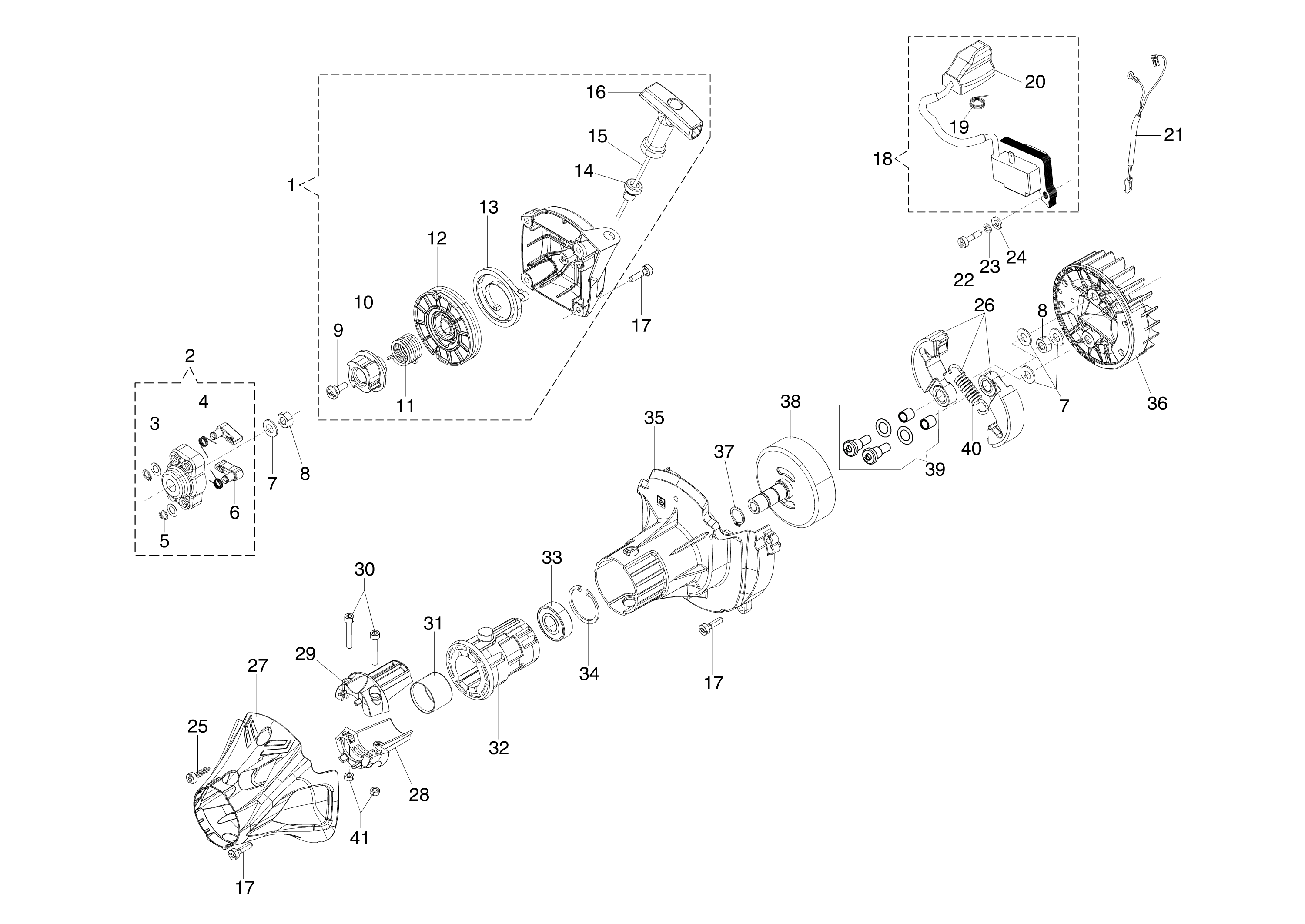 Starter assy and clutch