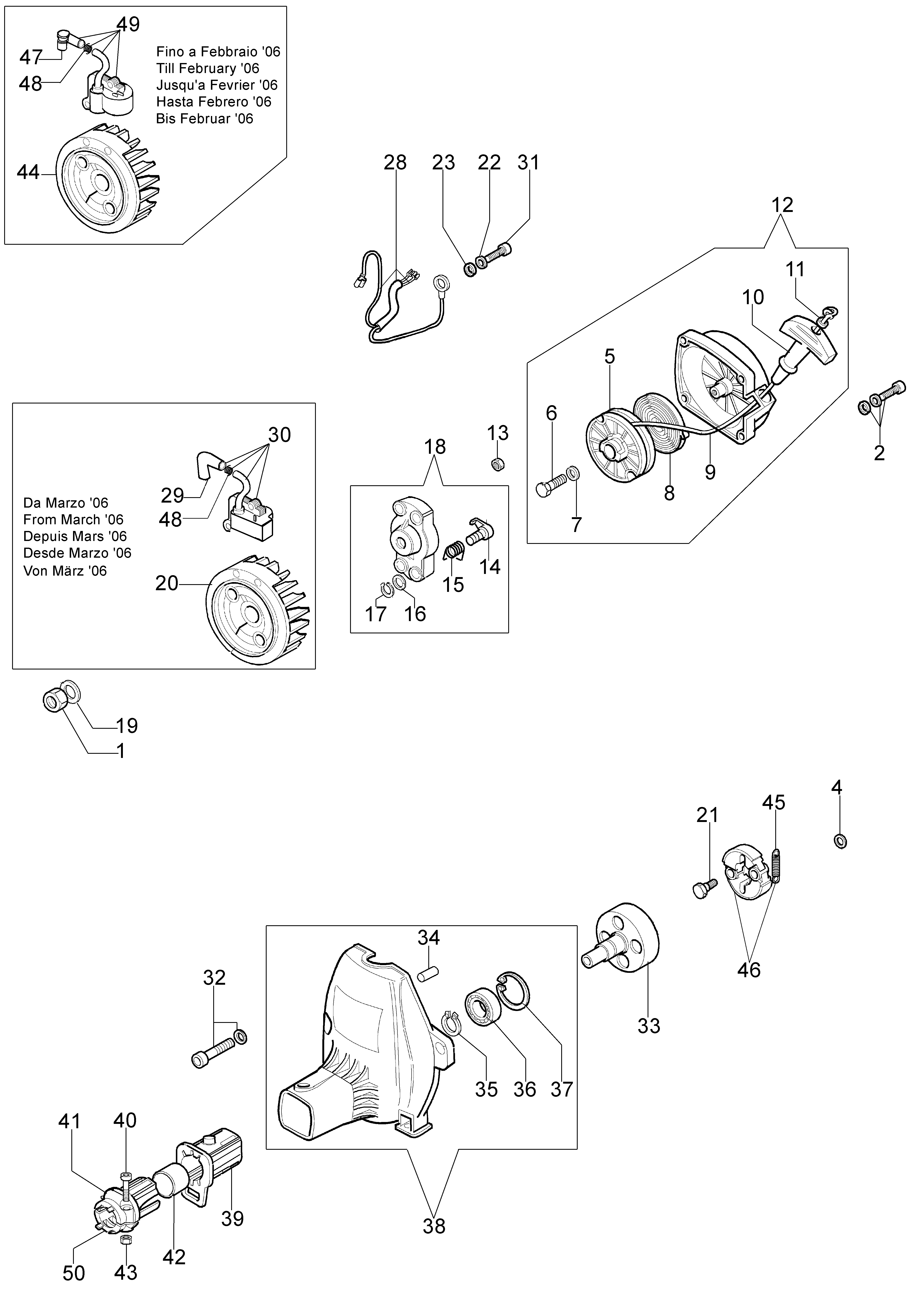 Starter assy and clutch