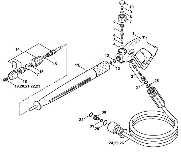 L Spray gun