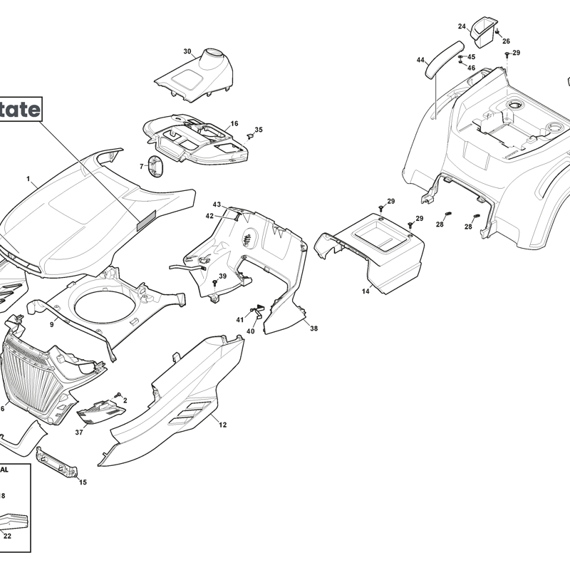 798e Stiga Estate 798e (2T2800481-ST1 (2025)) Parts Diagram, Bodywork