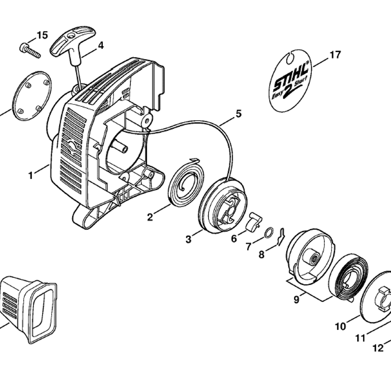 Fs45c Stihl FS 45 Brushcutter (FS45C-EZ) Parts Diagram, Rewind starter ...