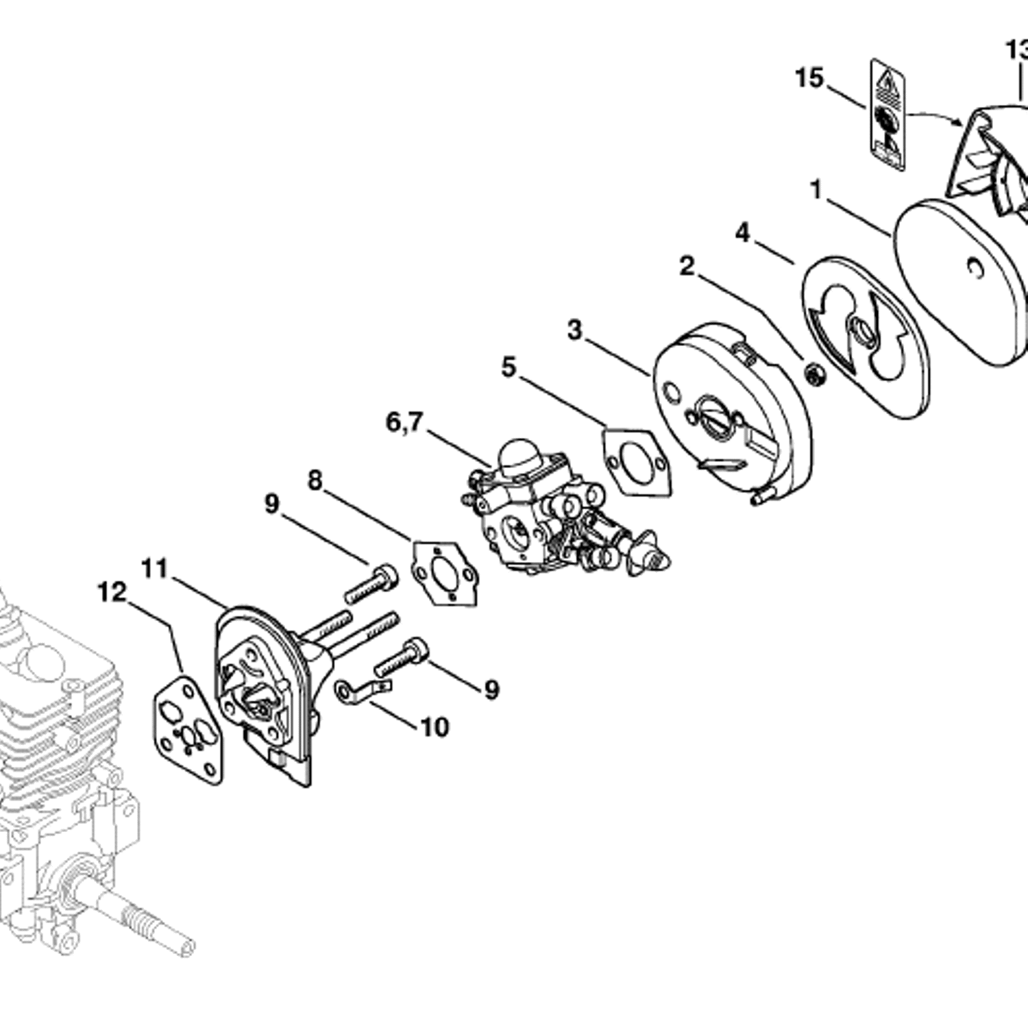 Stihl FS 56 BRUSHCUTTER (FS56C-E) Parts Diagram, Air filter, Spacer Flange