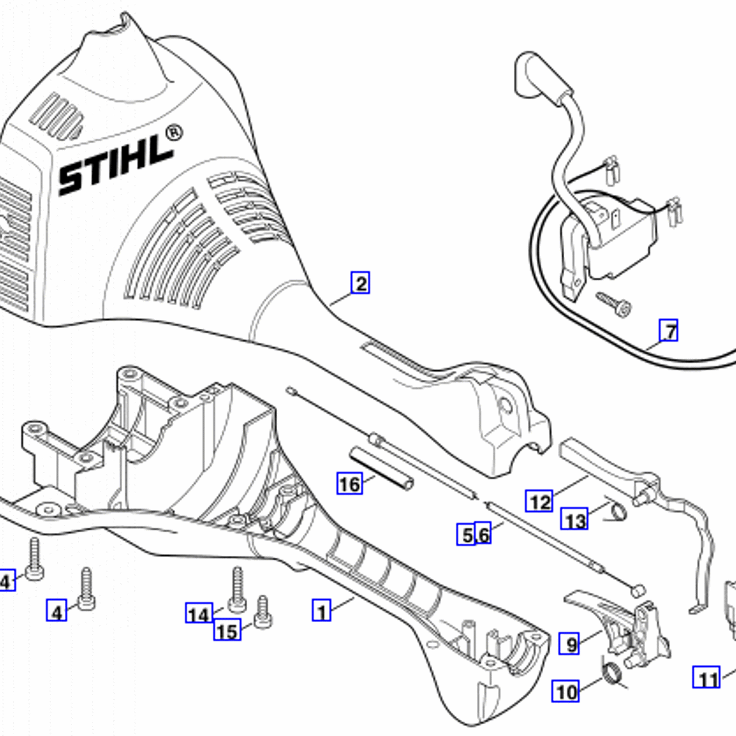Stihl FS 55 Brushcutter (FS55) Parts Diagram, Engine Housing-wrap ...