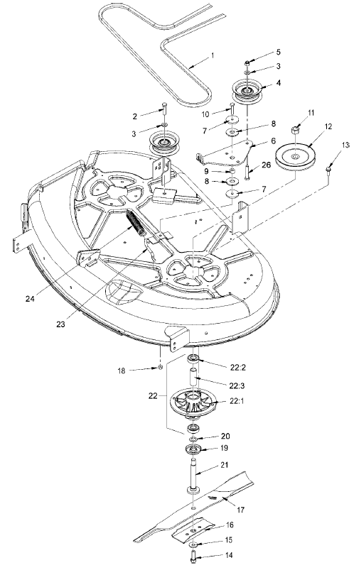 42 Inch Deck Spindle & Belt Drive Assembly