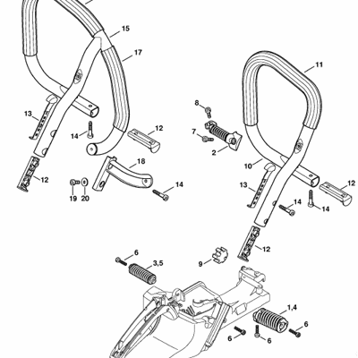 Stihl MS 441 Chainsaw (MS441 C-MRZ) Parts Diagram, Tank Housing Stihl MS 441 Chainsaw (MS441 C-MRZ) Parts Diagram, Tank Housing