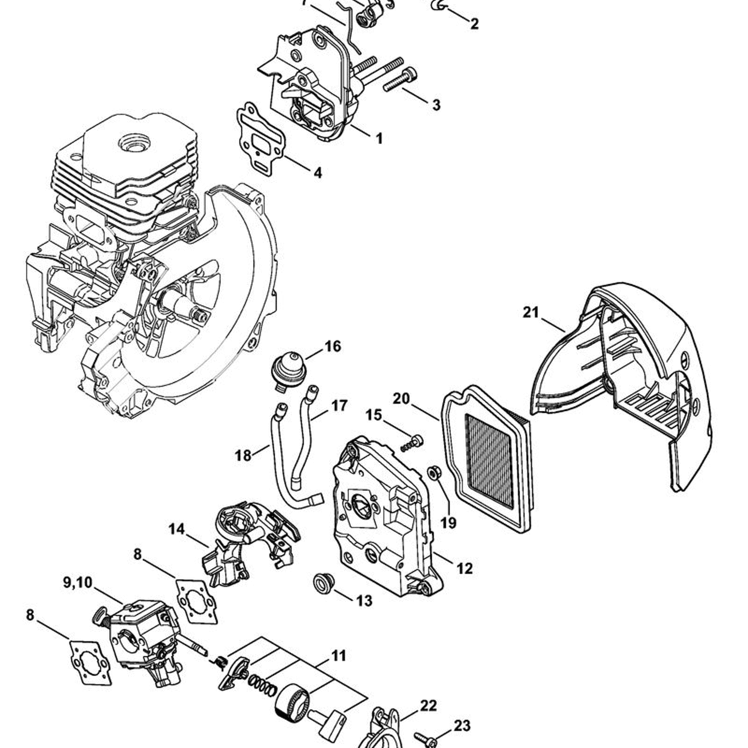 Stihl FS 560 C-EM Clearing Saw (FS 560 C-EM) Parts Diagram, E AIR FILTER