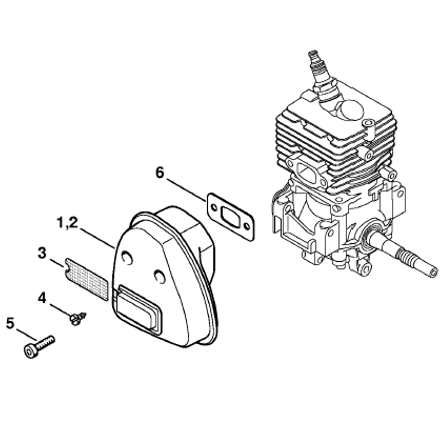 Stihl FS 56 BRUSHCUTTER (FS56RC-EZ) Parts Diagram, Muffler
