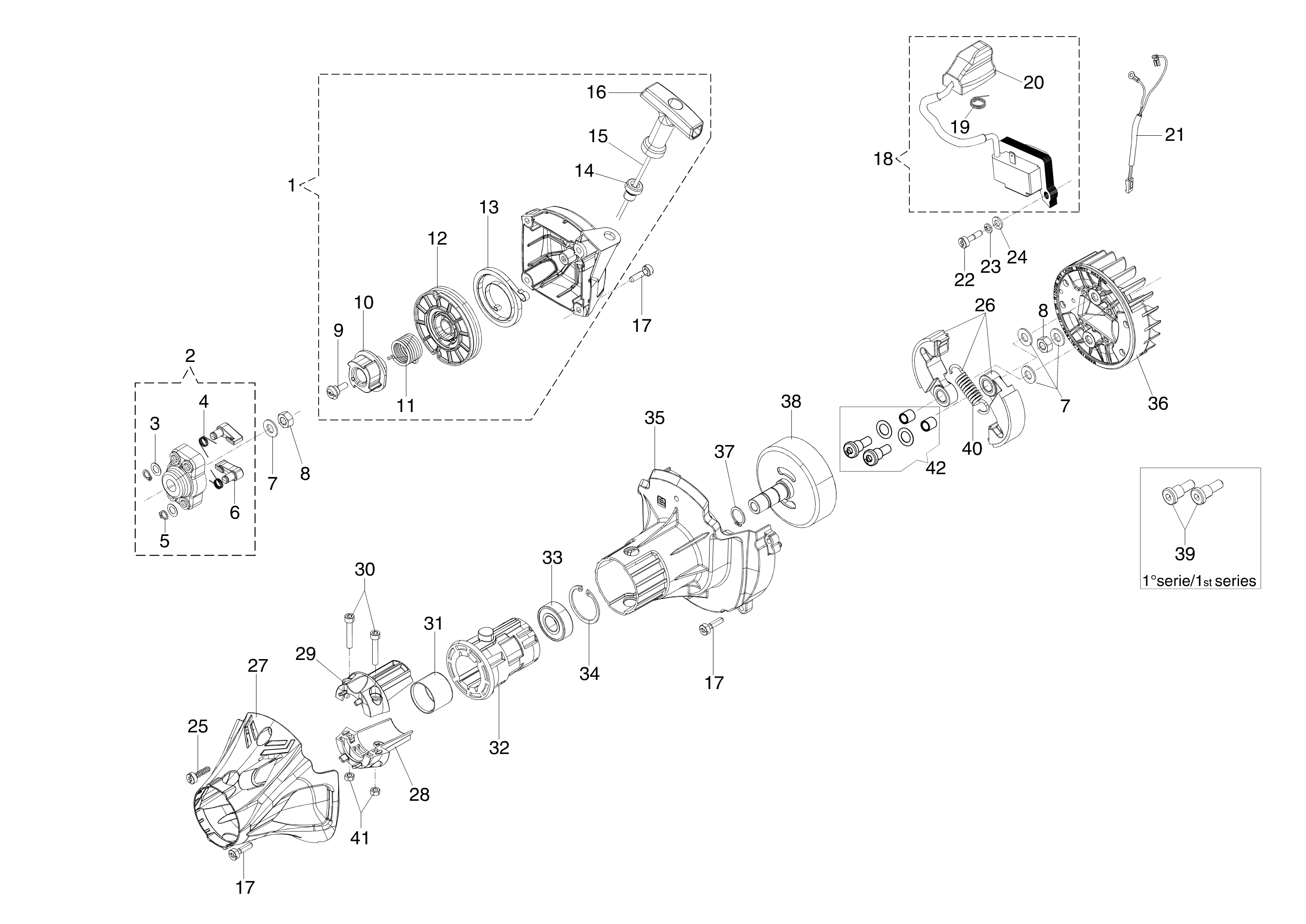 Starter assy and clutch