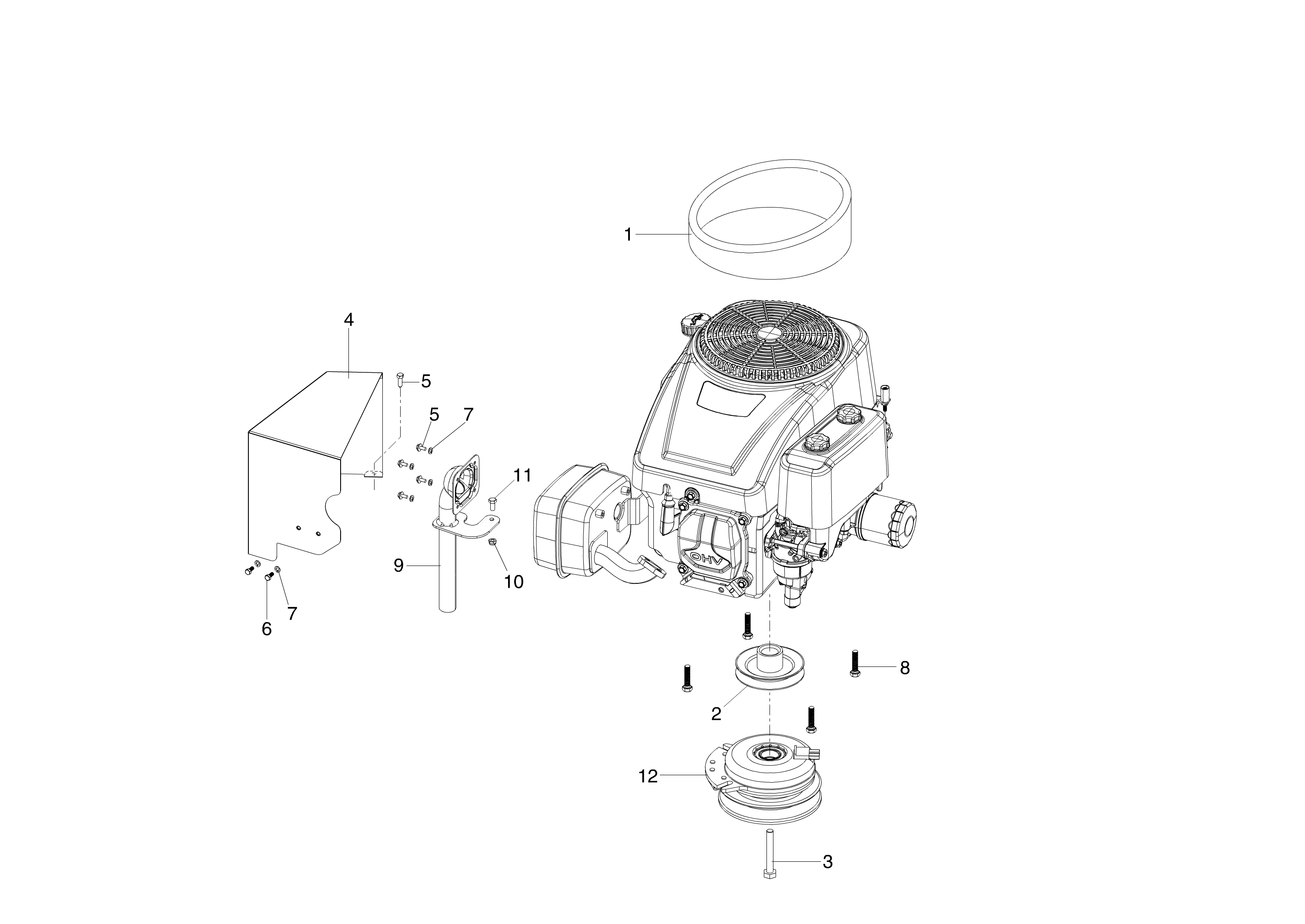 Engine and blade brake