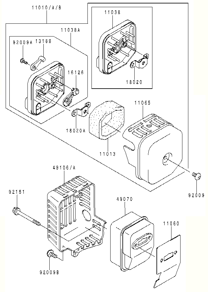 Kawasaki KBL26A (HA026F-AS51) Parts Diagram, HOUSING & CLUTCH HOUSING