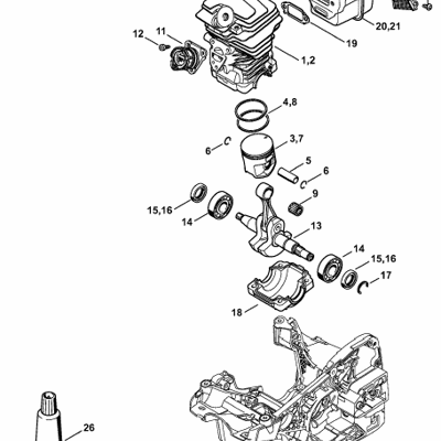 Stihl MS 251 Chainsaw (MS251 Z) Parts Diagram, Tank Housing Stihl MS 251 Chainsaw (MS251 Z) Parts Diagram, Tank Housing
