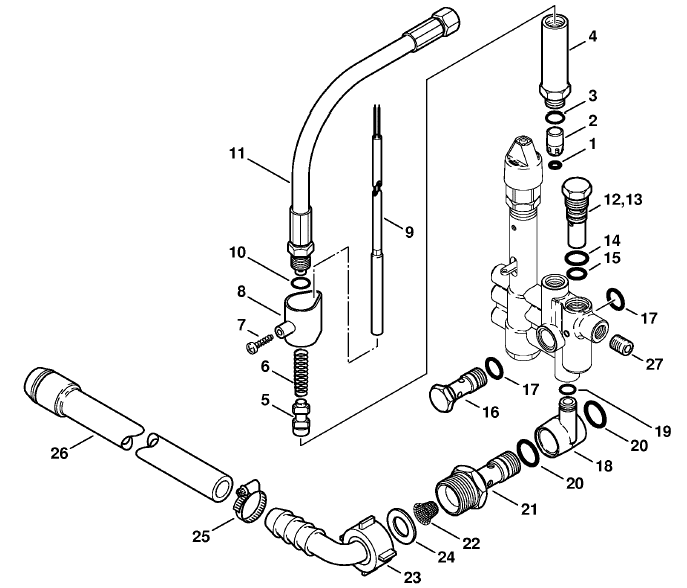 Regulation valve block