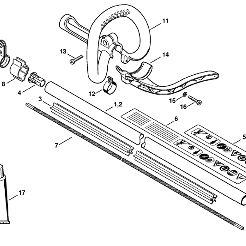 Stihl FS 56 BRUSHCUTTER (FS56C-EZ) Parts Diagram, Drive tube assembly ...