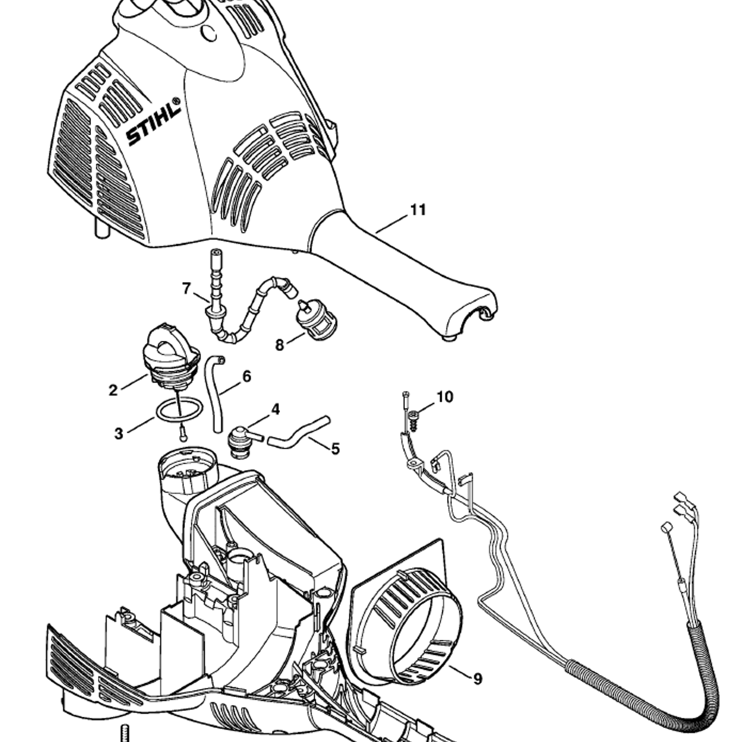 Stihl FS 56 BRUSHCUTTER (FS56C-EZ) Parts Diagram, Engine housing (Bike ...