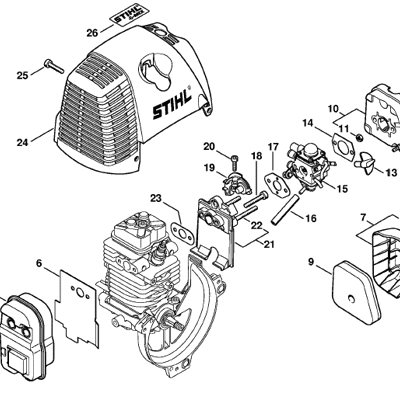 Stihl FS 90 Brushcutter (FS90-R) Parts Diagram, Handle
