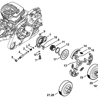 Stihl MS 261 Chainsaw (MS261) Parts Diagram, Oil Pump. Clutch Stihl MS 261 Chainsaw (MS261) Parts Diagram, Oil Pump. Clutch