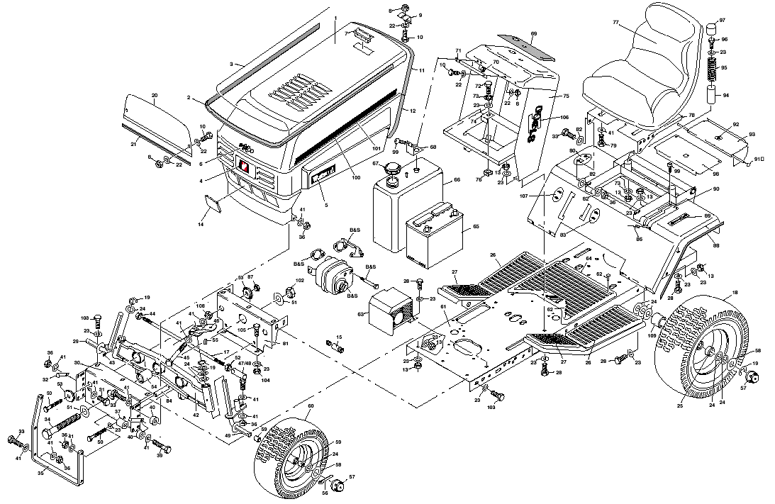 Tractor Chassis and Upper Body Panels