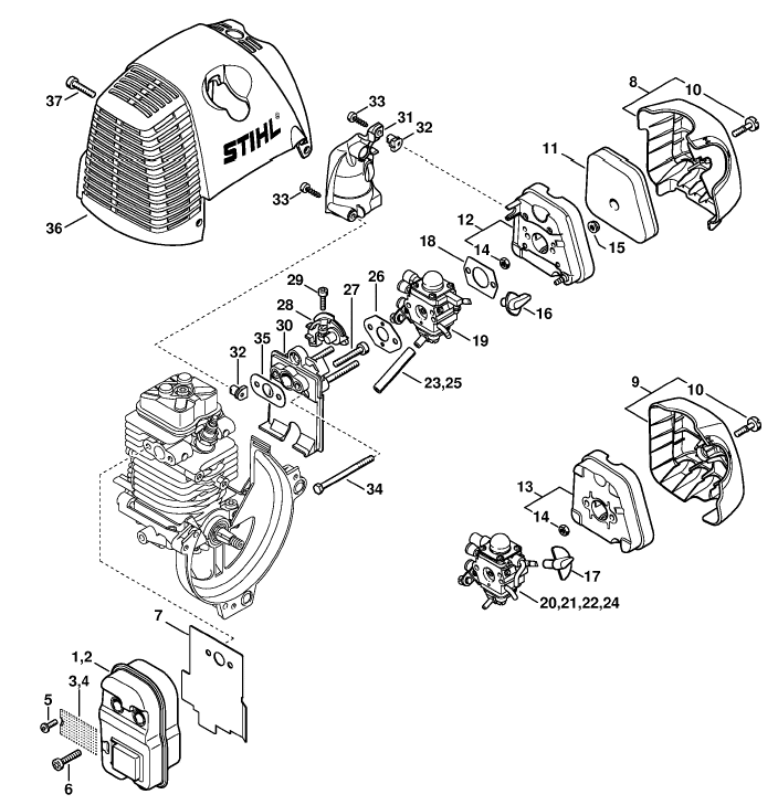 Muffler, Air filter
