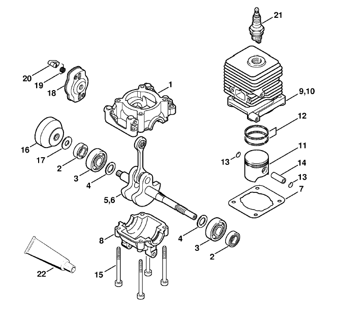 Crankcase, Cylinder