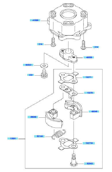 Kawasaki KHS750B (HB750B-BS51) Parts Diagram, Case Cutter