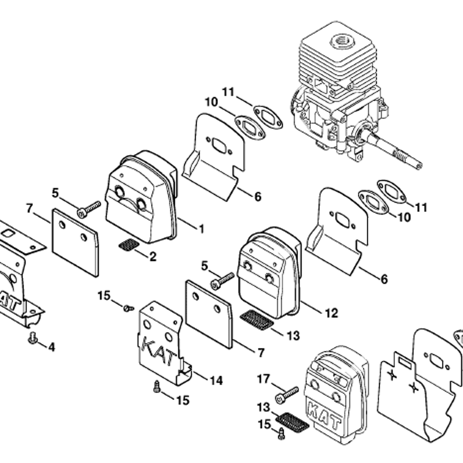 Fs45c Stihl FS 45 Brushcutter (FS45C) Parts Diagram, Muffler Cat