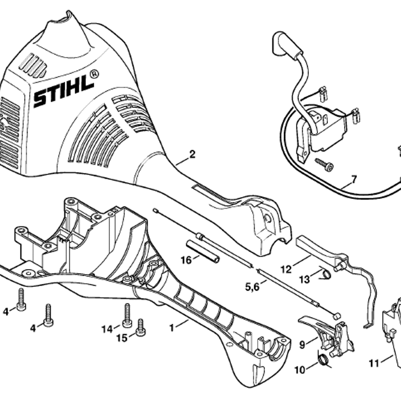 Stihl FS 45 Brushcutter (FS45C) Parts Diagram, Engine housing
