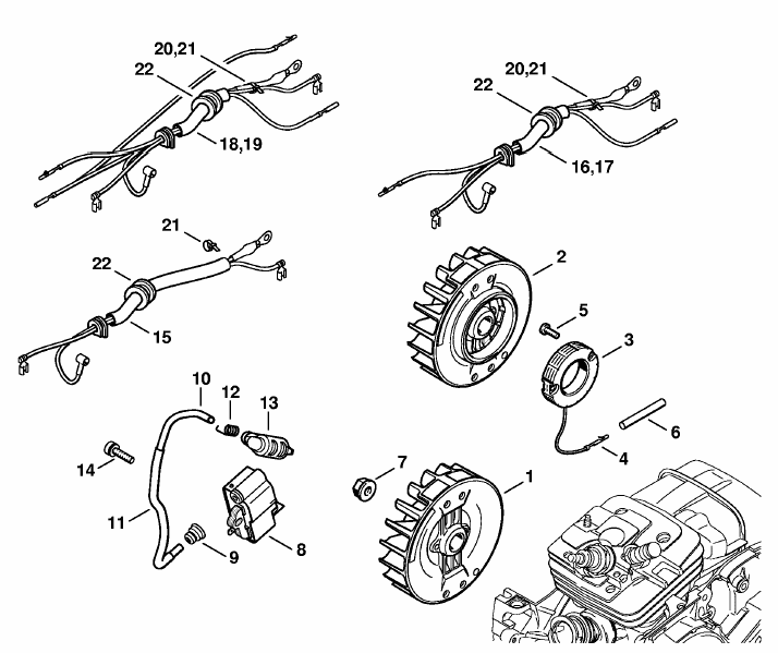 Stihl MS 361 Chainsaw (MS361 N) Parts Diagram, Ignition system