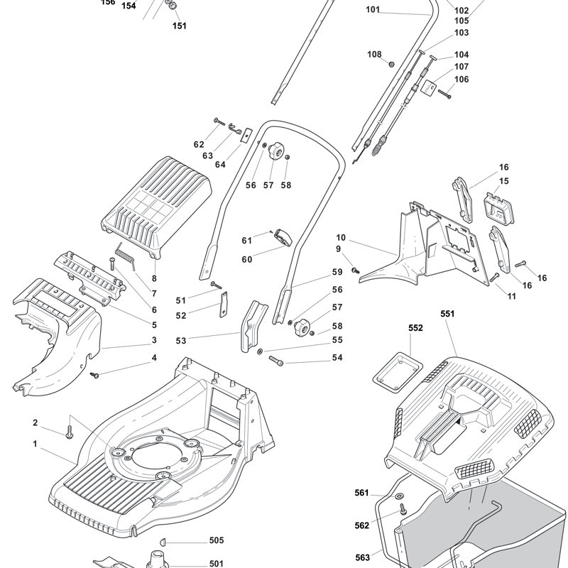 Mountfield M44HP (2008) Parts Diagram, Page 1