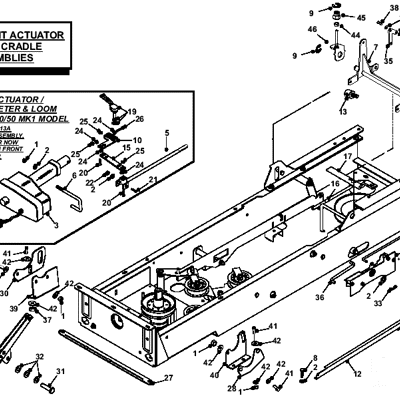 Front Actuator & Deck Cradle Assemblies